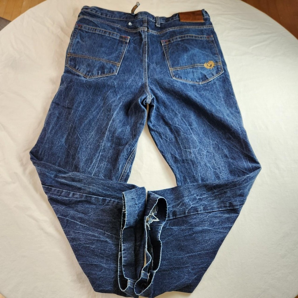 Phat Farm Mens Blue Denim Jeans Vintage Y2K Baggy Skater 90s Hip Hop 38x32